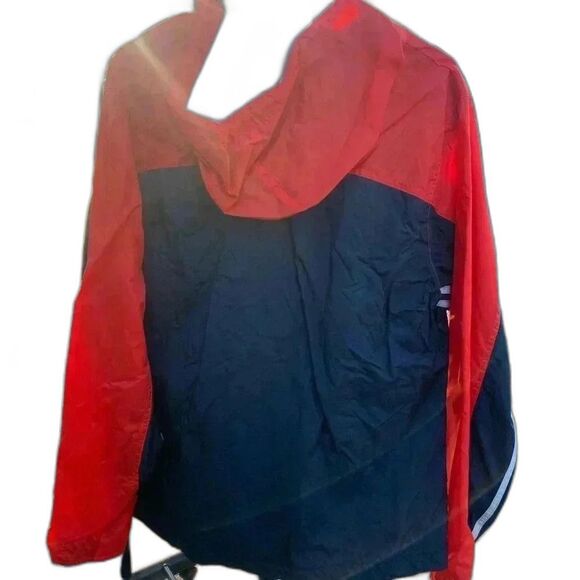 Adidas Men's Red & Blue Full Zip Hooded Windbreaker Jacket - Picture 4 of 4